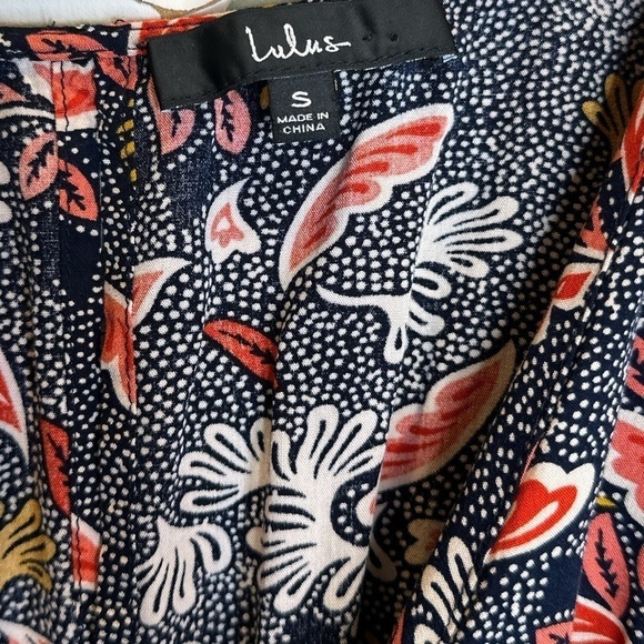 Lulus Dondi Navy Blue Print Romper Floral Paisley  Small - Picture 5 of 11